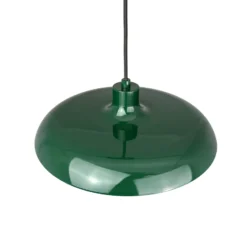 Lámpara colgante Ava de Dyberg Larsen, verde oscuro, metal, Ø 31 cm