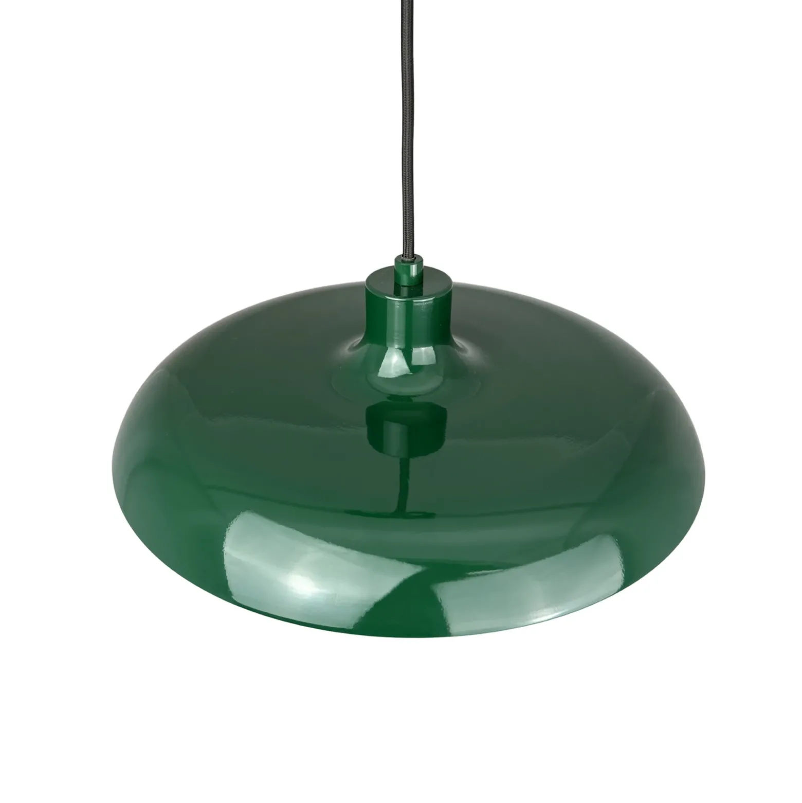 Lámpara colgante Ava de Dyberg Larsen, verde oscuro, metal, Ø 31 cm