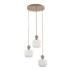 Lámpara colgante Ballo, 3 luces, blanca, cristal, Ø 35 cm