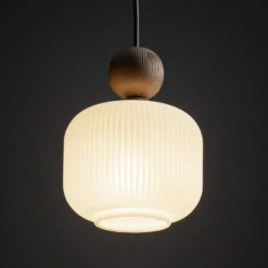 Lámpara colgante Ballo, 1 luz, blanca, cristal, Ø 15 cm, E14