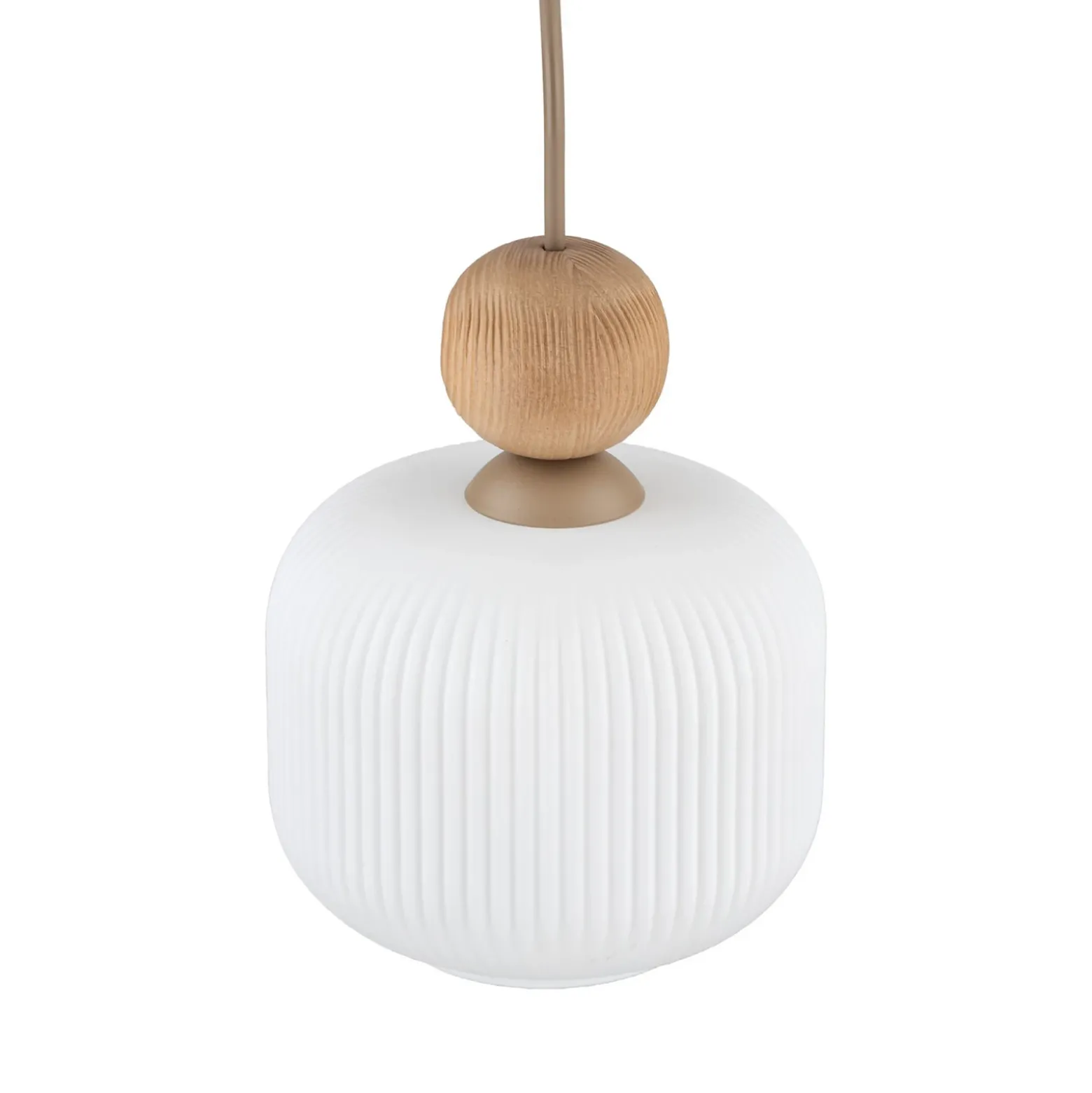Lámpara colgante Ballo, 1 luz, blanca, cristal, Ø 15 cm, E14