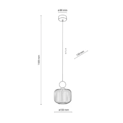 Lámpara colgante Ballo, 1 luz, blanca, cristal, Ø 15 cm, E14