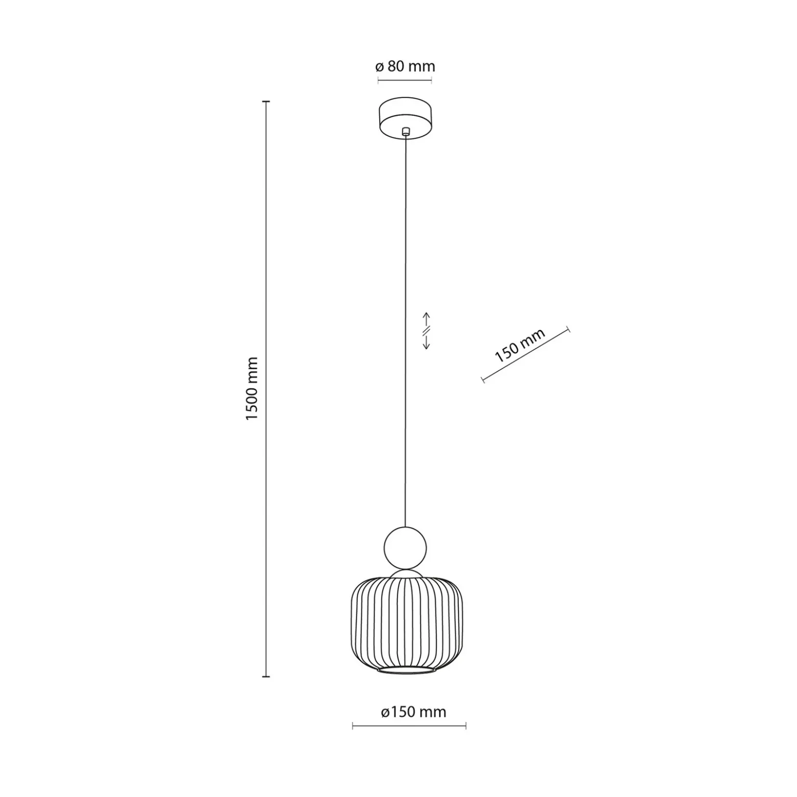 Lámpara colgante Ballo, 1 luz, blanca, cristal, Ø 15 cm, E14
