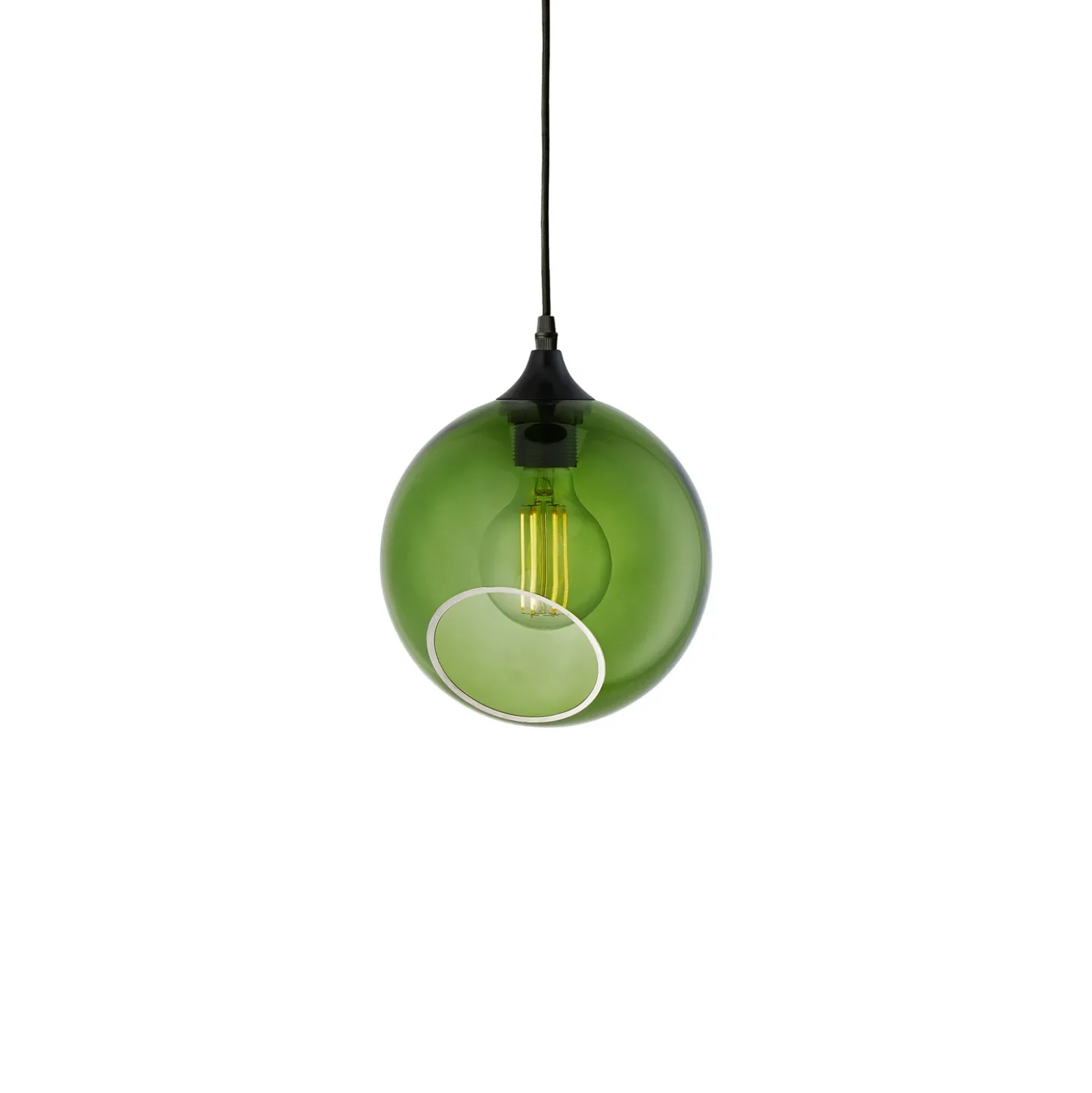 Lámpara colgante Ballroom de DESIGN BY US, verde, Ø 20 cm, cristal