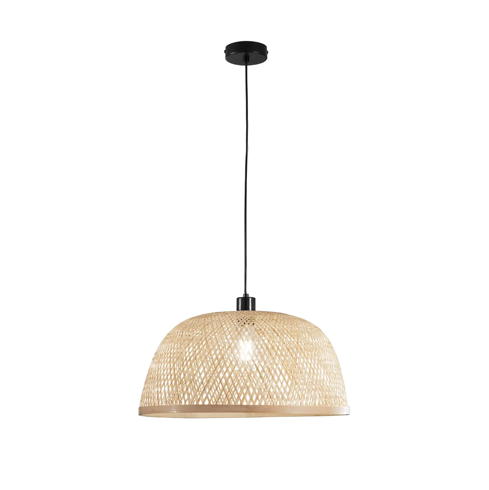 Lámpara colgante Bamboo, marrón, Ø 48 cm, bambú