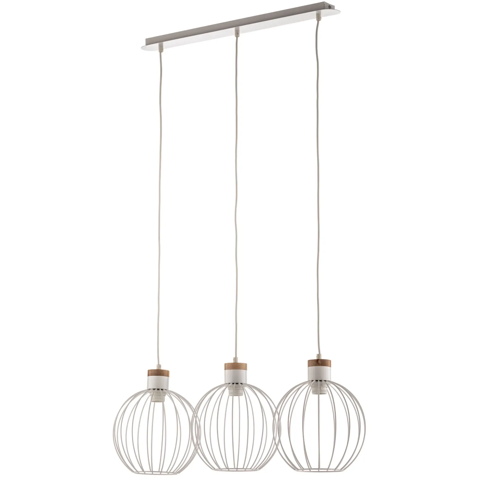 Lámpara colgante Barbado, 3 luces, en blanco