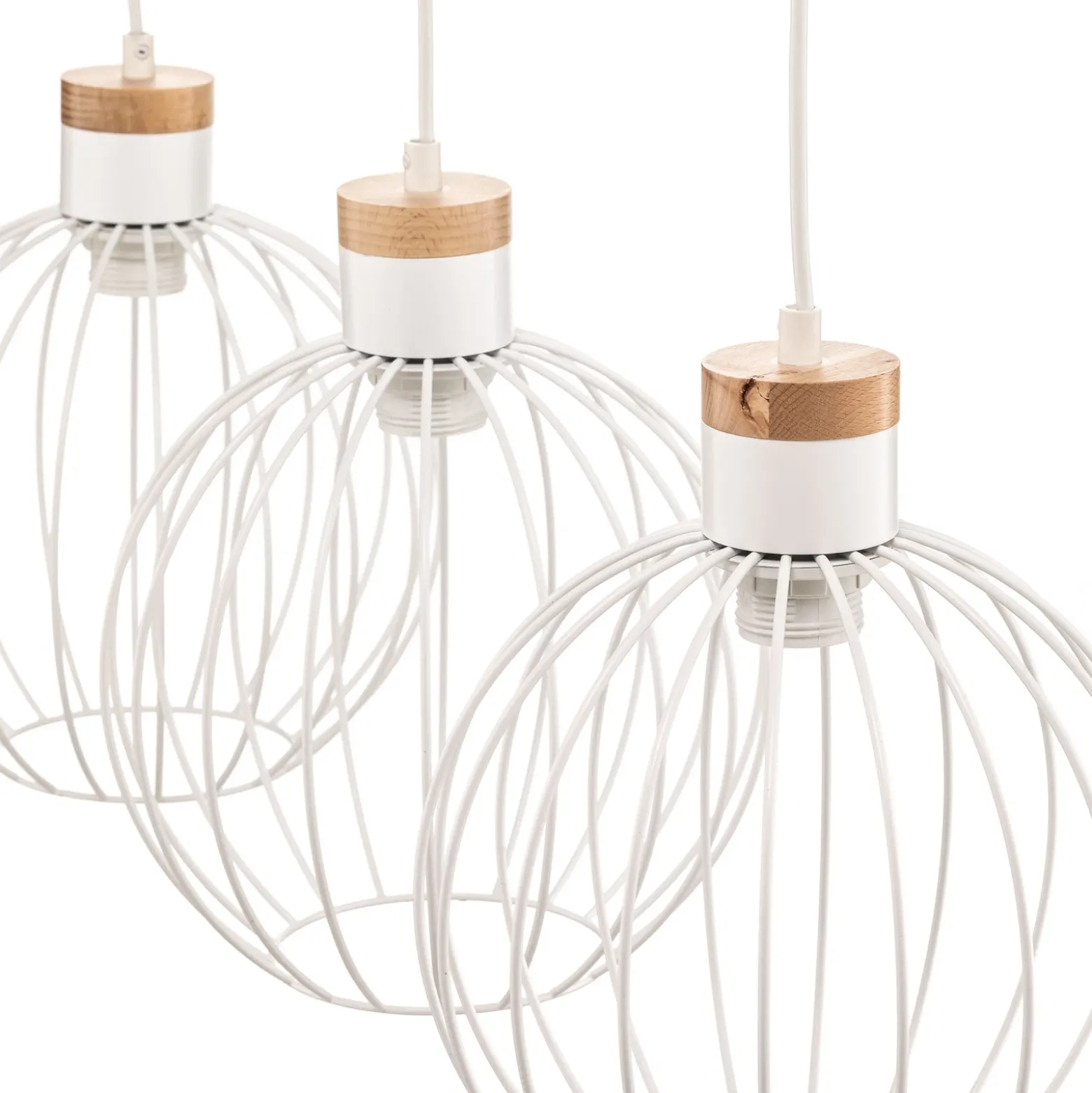 Lámpara colgante Barbado, 3 luces, en blanco