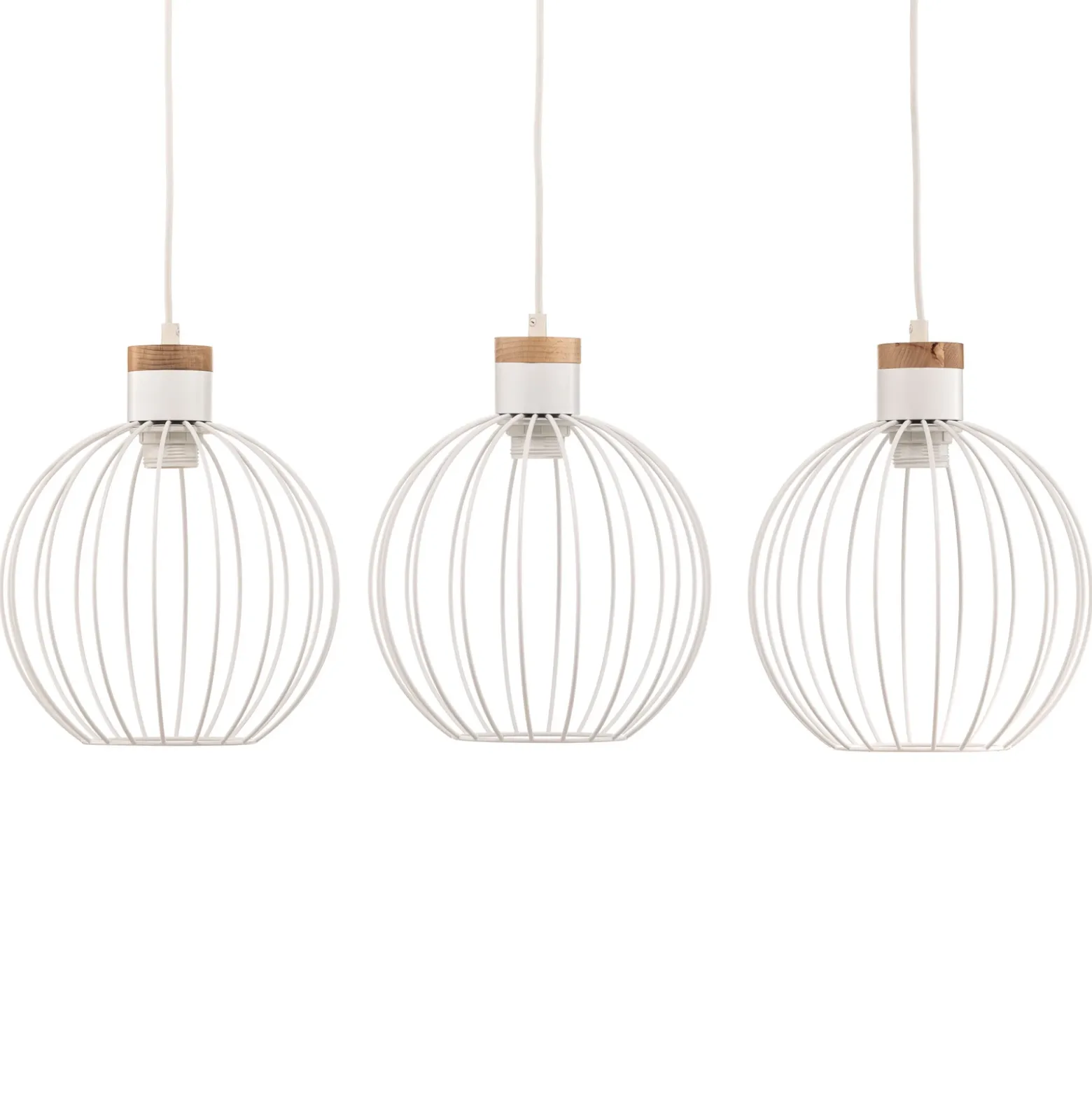 Lámpara colgante Barbado, 3 luces, en blanco