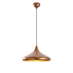 Lámpara colgante Barek 11545, latón bruñido, metal, Ø 34 cm