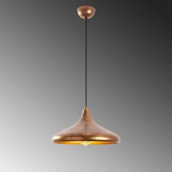 Lámpara colgante Barek 11545, latón bruñido, metal, Ø 34 cm