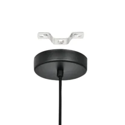 Lámpara colgante Barlaston, Ø 35 cm, negro/gris, metal, tela