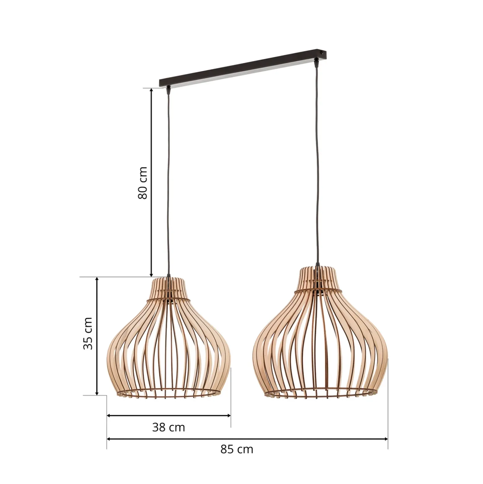 Lámpara colgante Barrel de 2 luces