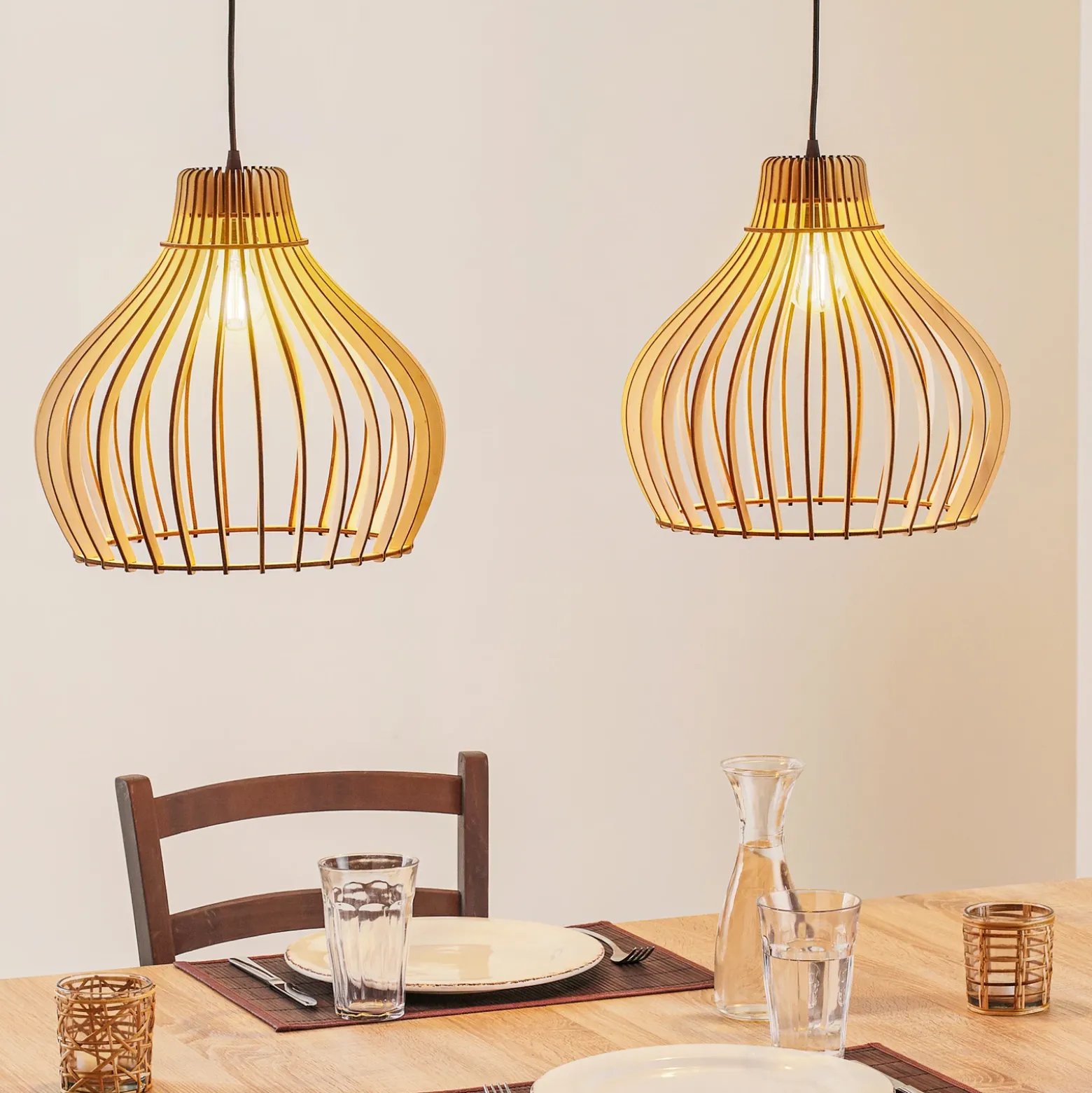Lámpara colgante Barrel de 2 luces