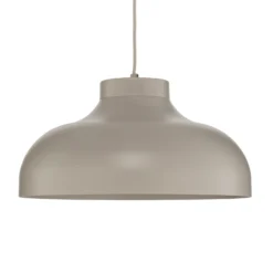 Lámpara colgante Basca, beige, metal, Ø 40 cm, E27