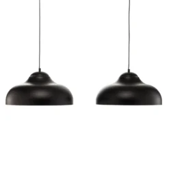 Lámpara colgante Basca, negra/dorada, con 2 luces, 125 cm, E27