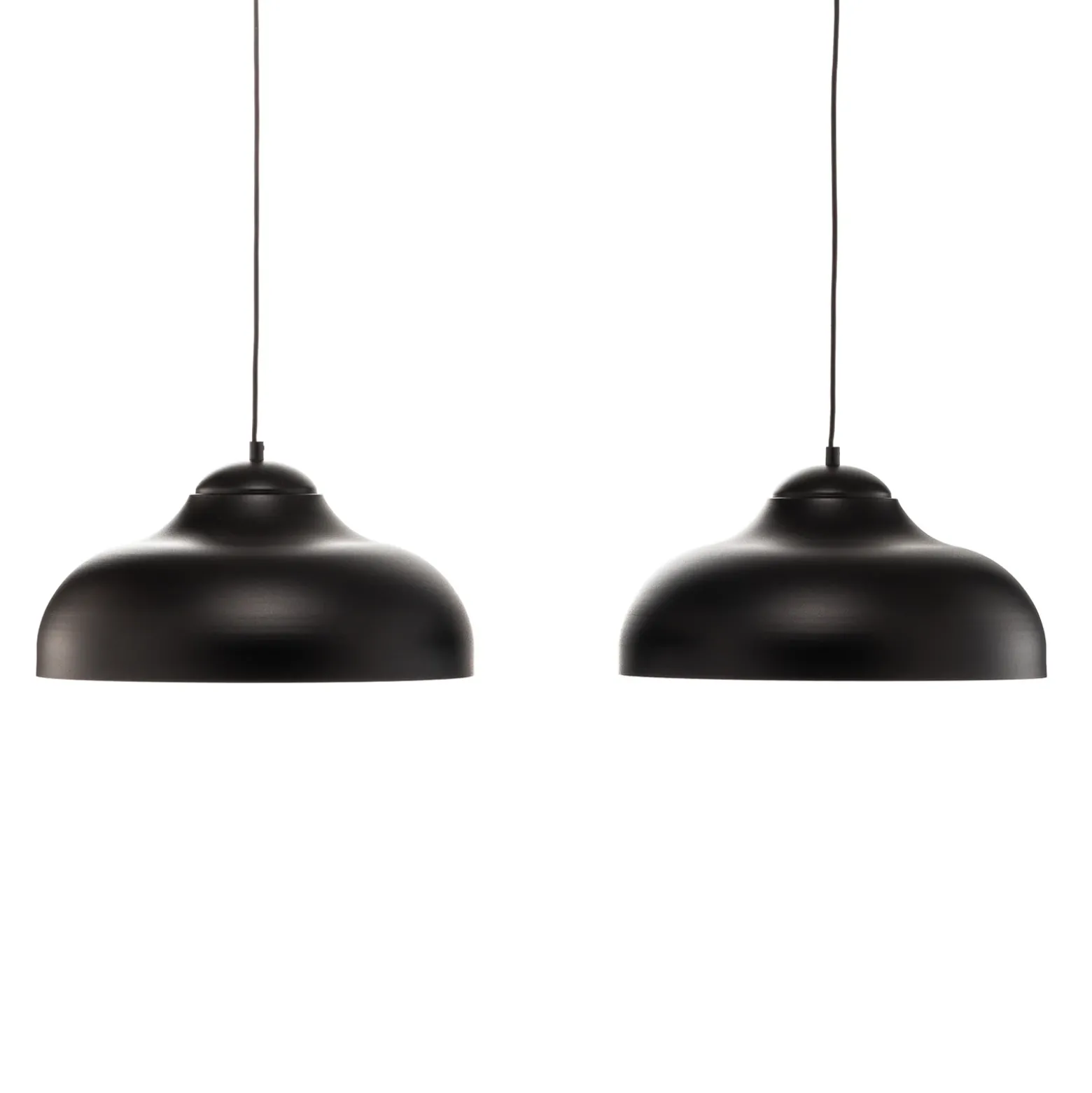 Lámpara colgante Basca, negra/dorada, con 2 luces, 125 cm, E27