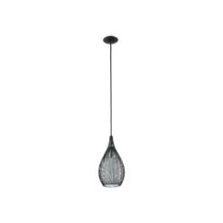 Lámpara colgante Beacon Solis, negro, metal, cristal, Ø 19 cm