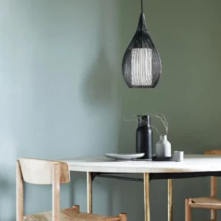 Lámpara colgante Beacon Solis, negro, metal, cristal, Ø 19 cm