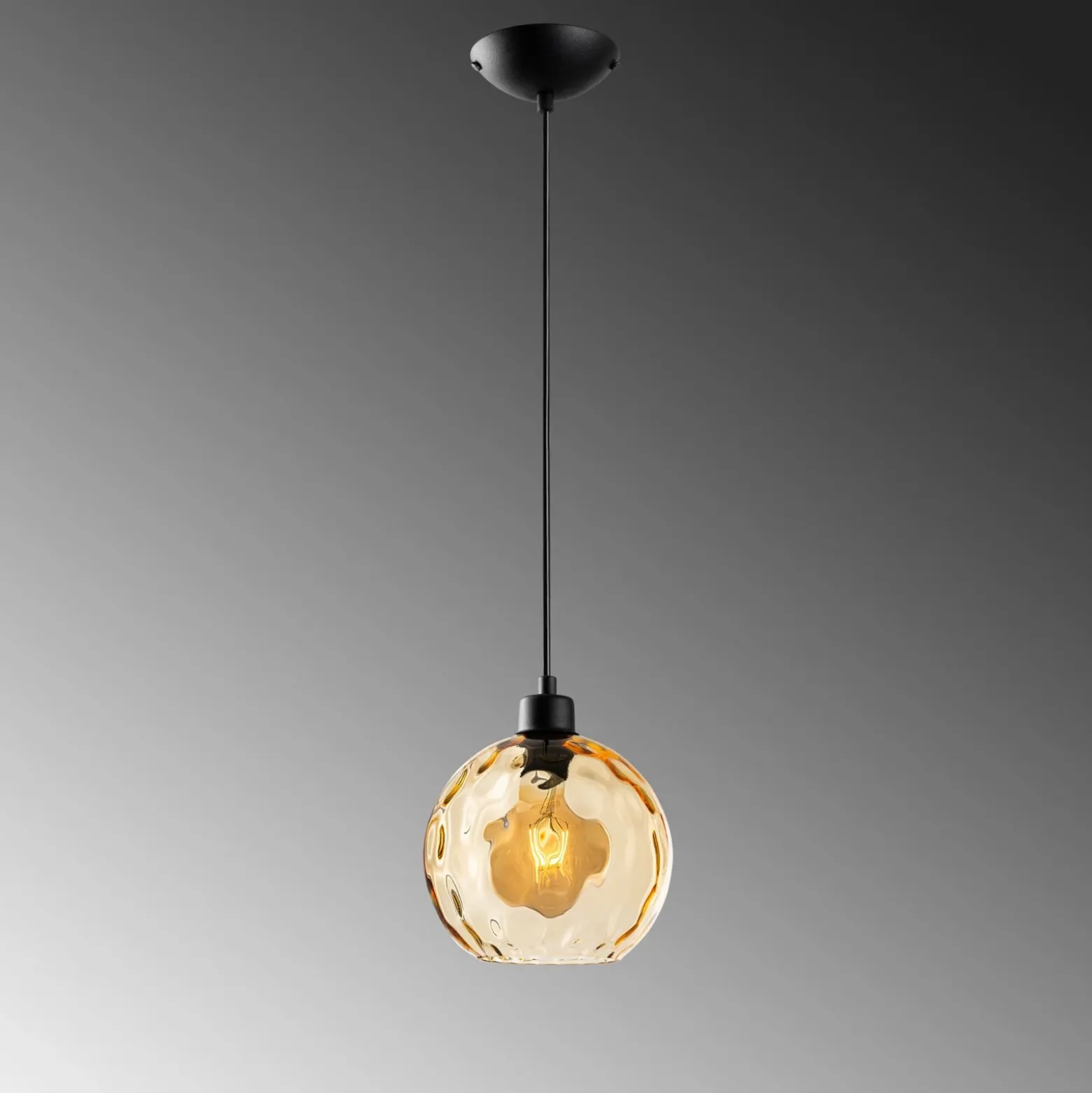 Lámpara colgante Benek, amarilla, cristal, Ø 20 cm, E27