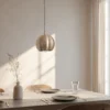 Lámpara colgante Berceste 9201, Ø 15 cm, dorada, hierro, E27