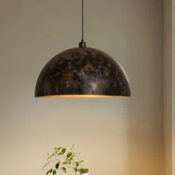 Lámpara colgante Berceste, Ø 60 cm, latón envejecido, metal
