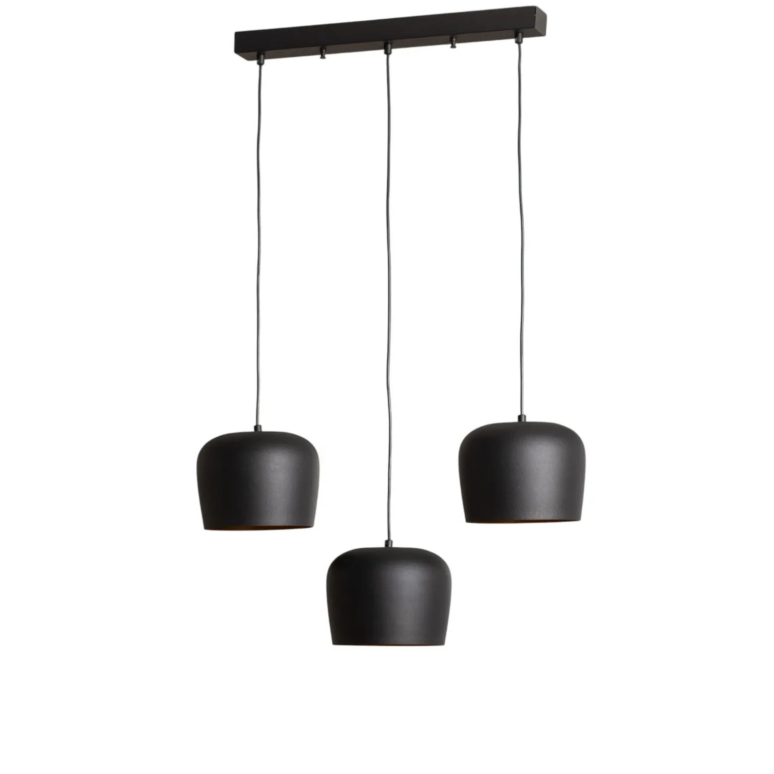 Lámpara colgante Berceste N-1410 negro metal 3 luces lineal