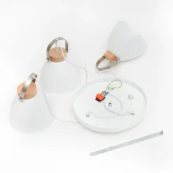 Lámpara colgante Bergen, 3 luces, redonda, blanca