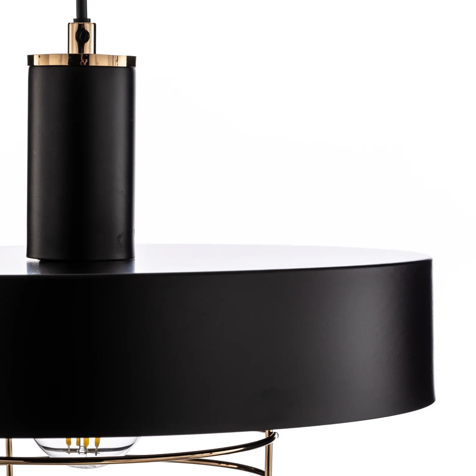 Lámpara colgante Beryt Pro de metal negro/dorado