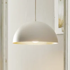 Lámpara colgante Beta en blanco y dorado