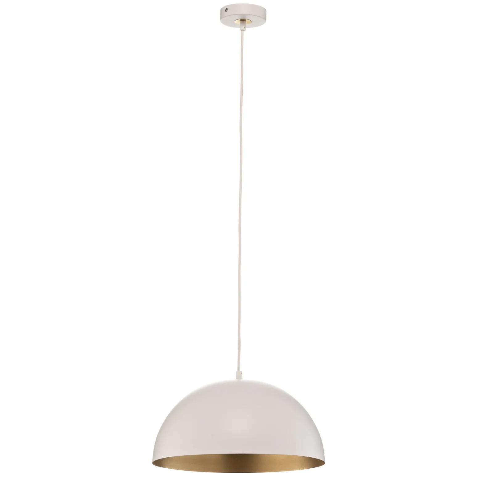 Lámpara colgante Beta en blanco y dorado