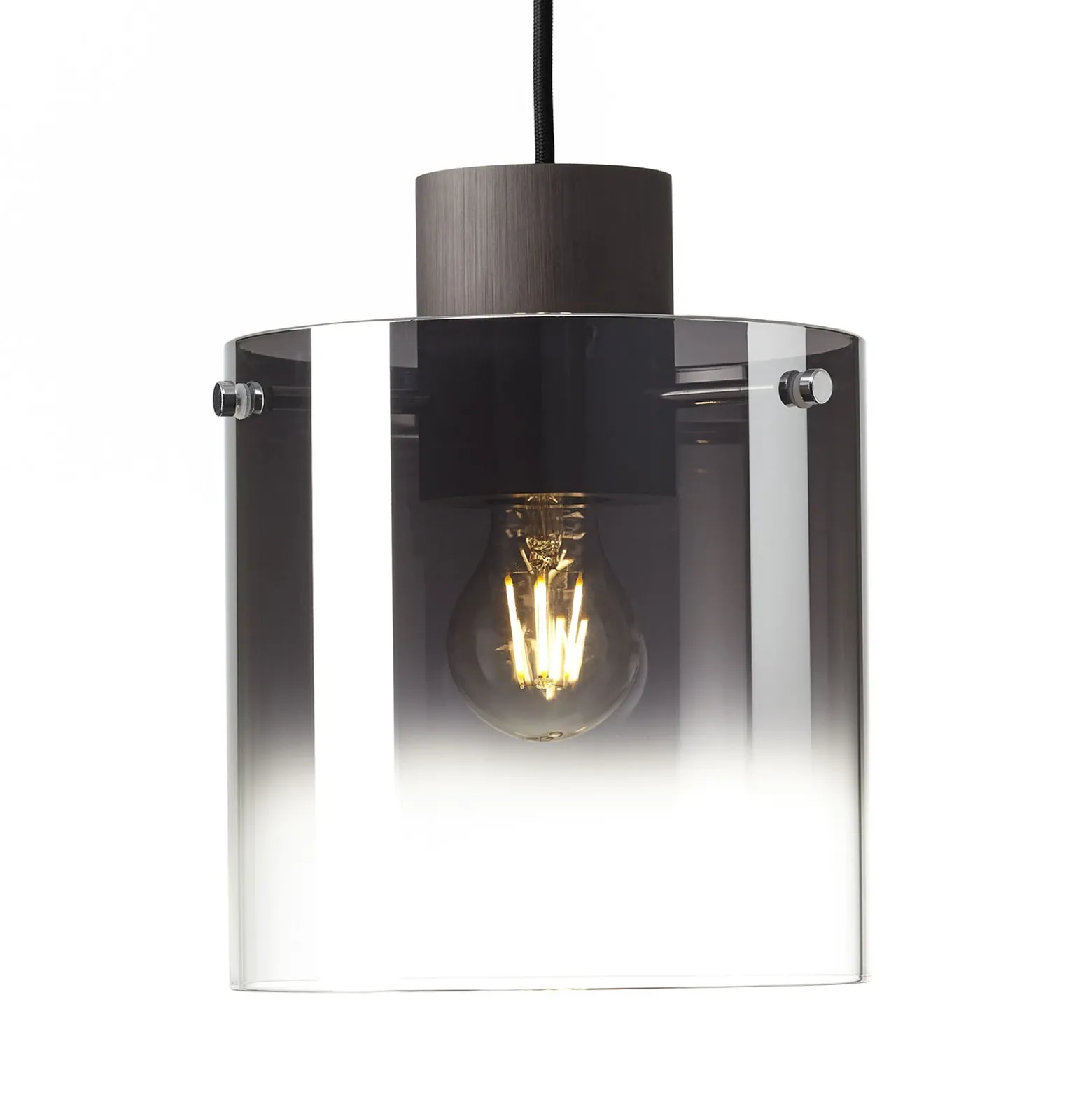 Lámpara colgante Beth, pantalla vidrio humo, 1 luz