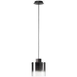 Lámpara colgante Beth, pantalla vidrio humo, 1 luz