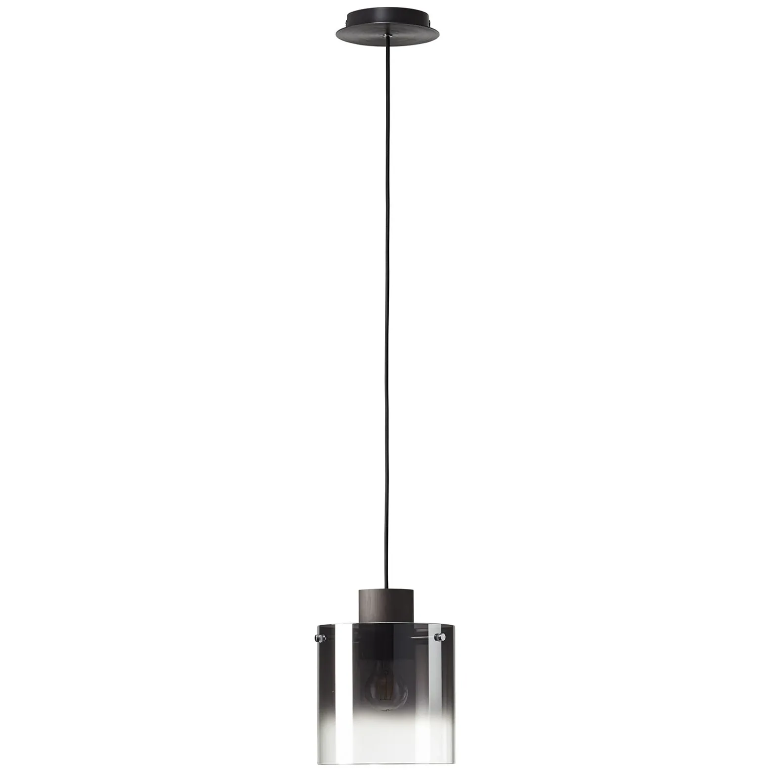 Lámpara colgante Beth, pantalla vidrio humo, 1 luz