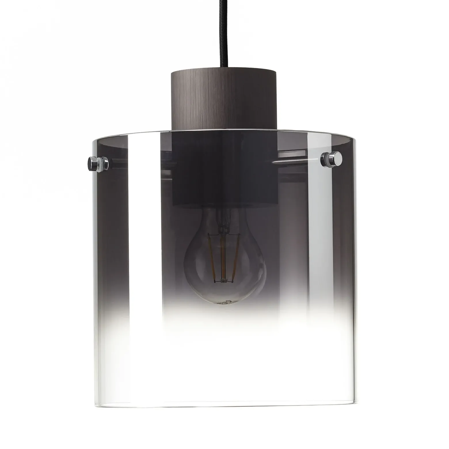 Lámpara colgante Beth, pantalla vidrio humo, 1 luz