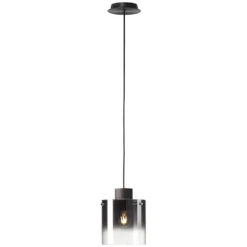 Lámpara colgante Beth, pantalla vidrio humo, 1 luz