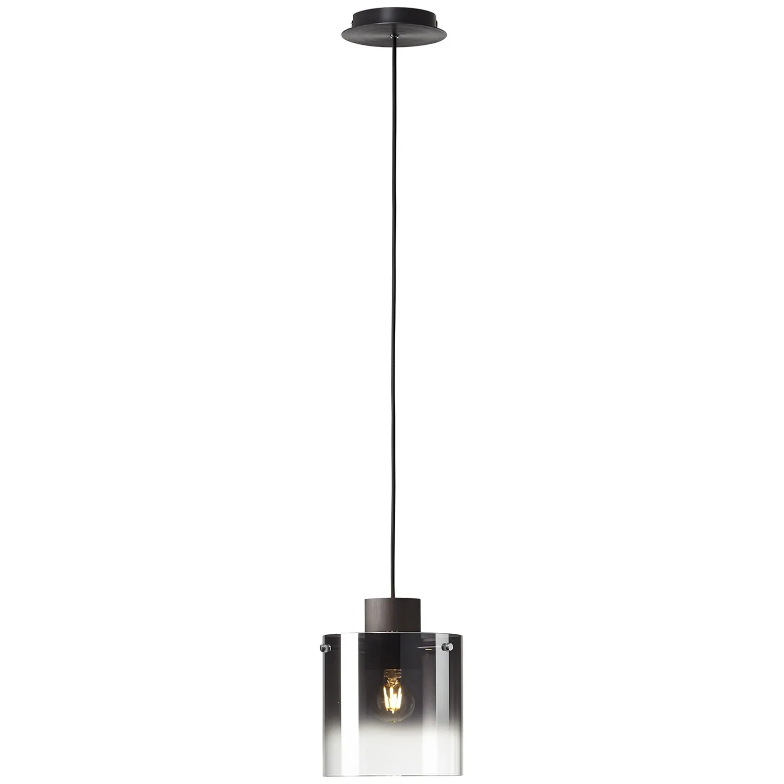 Lámpara colgante Beth, pantalla vidrio humo, 1 luz