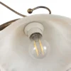 Lámpara colgante BILIARDO GIORGIO, crema/bronce, cristal/hierro 2 luces.