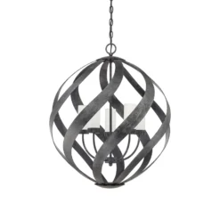 Lámpara colgante Blacksmith, Ø 66 cm, negra, 5 luces, IP44