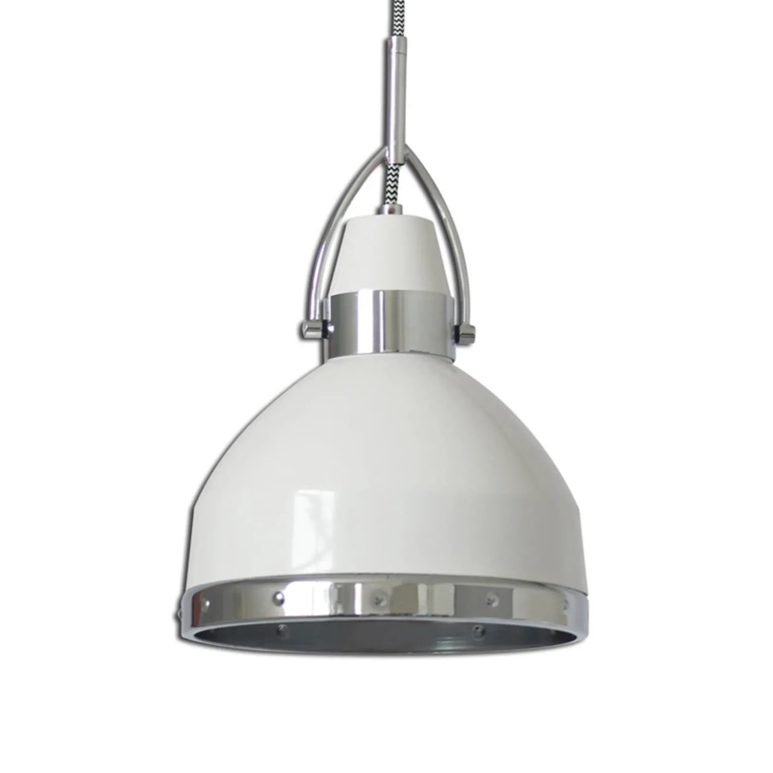 Lámpara colgante blanca Britta, diseño industrial