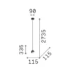 Lámpara colgante Bloom de IDEAL LUX, Ø 12 cm, latón, metal/vidrio