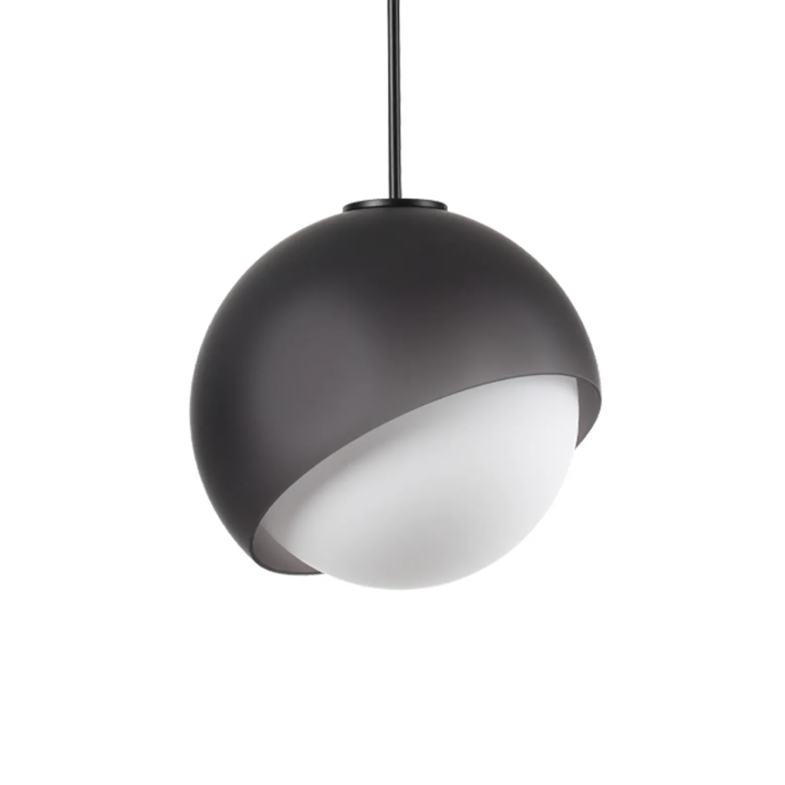 Lámpara colgante Bloom de IDEAL LUX, Ø 17 cm, negra, metal/cristal