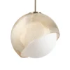 Lámpara colgante Bloom de IDEAL LUX, Ø 30 cm, latón, metal/cristal