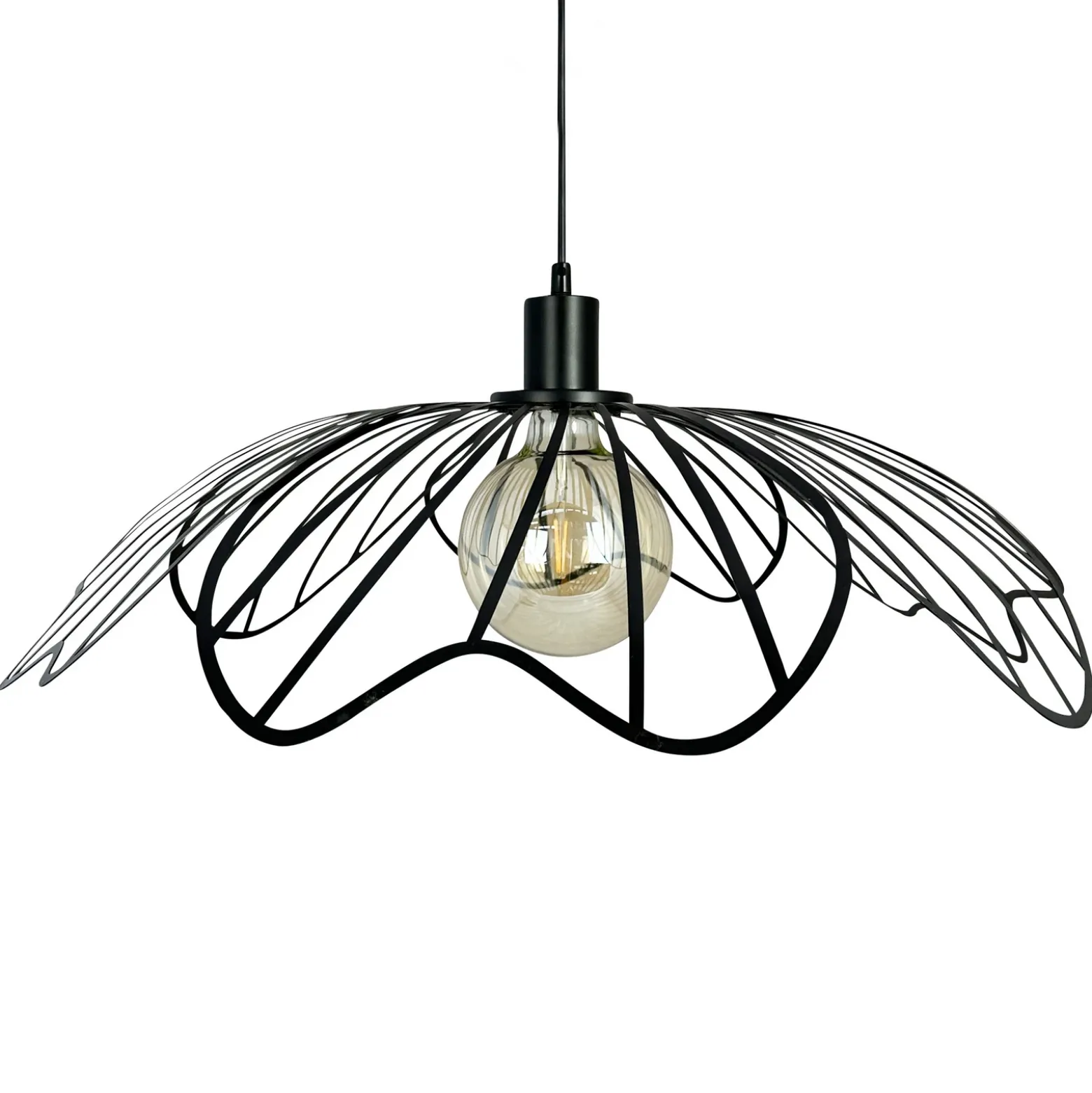 Lámpara colgante BLUMEN de Dyberg Larsen, negro mate, Ø 60 cm