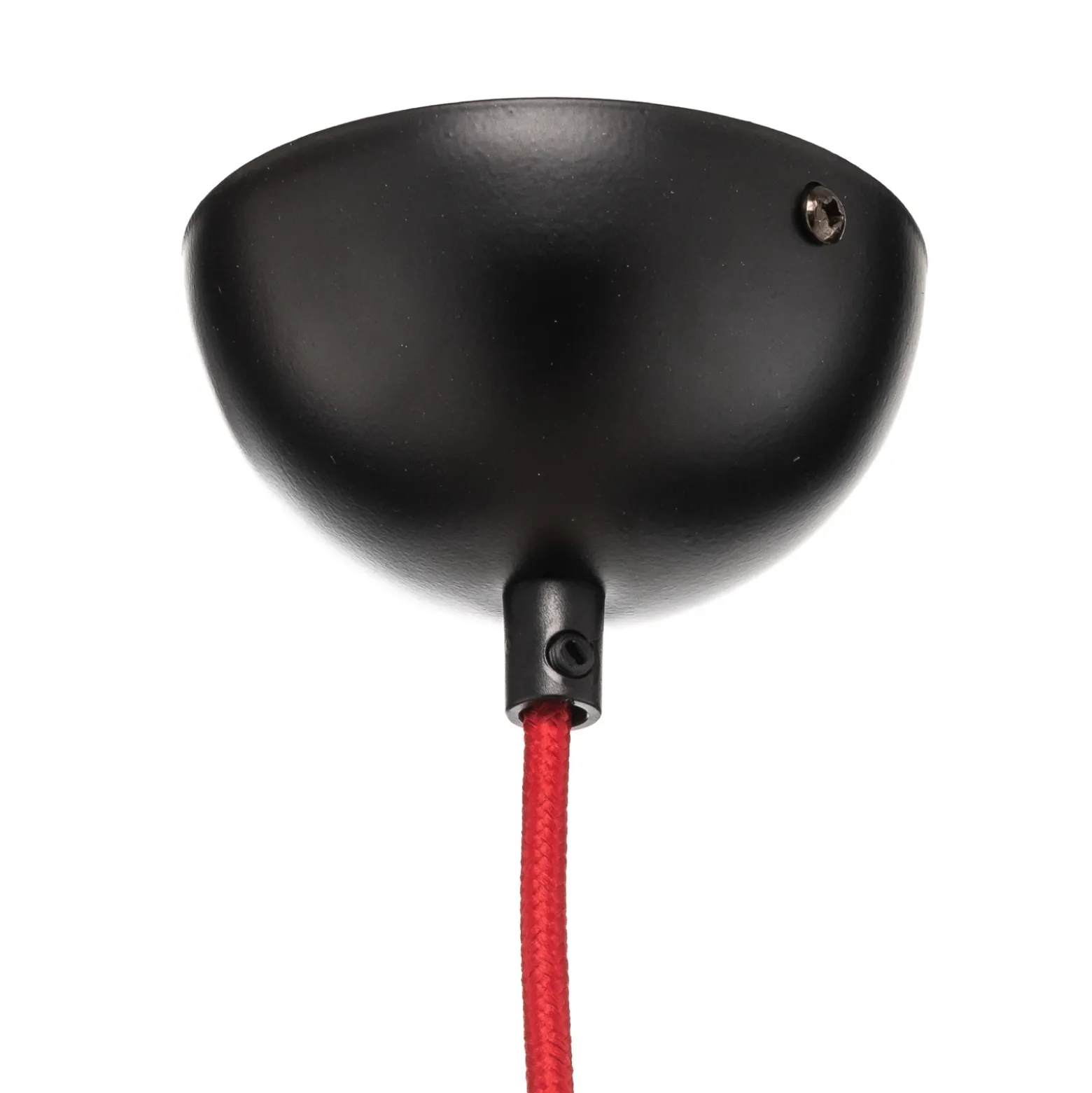 Lámpara colgante Bobi 1 en negro, cable rojo, 1 luz.