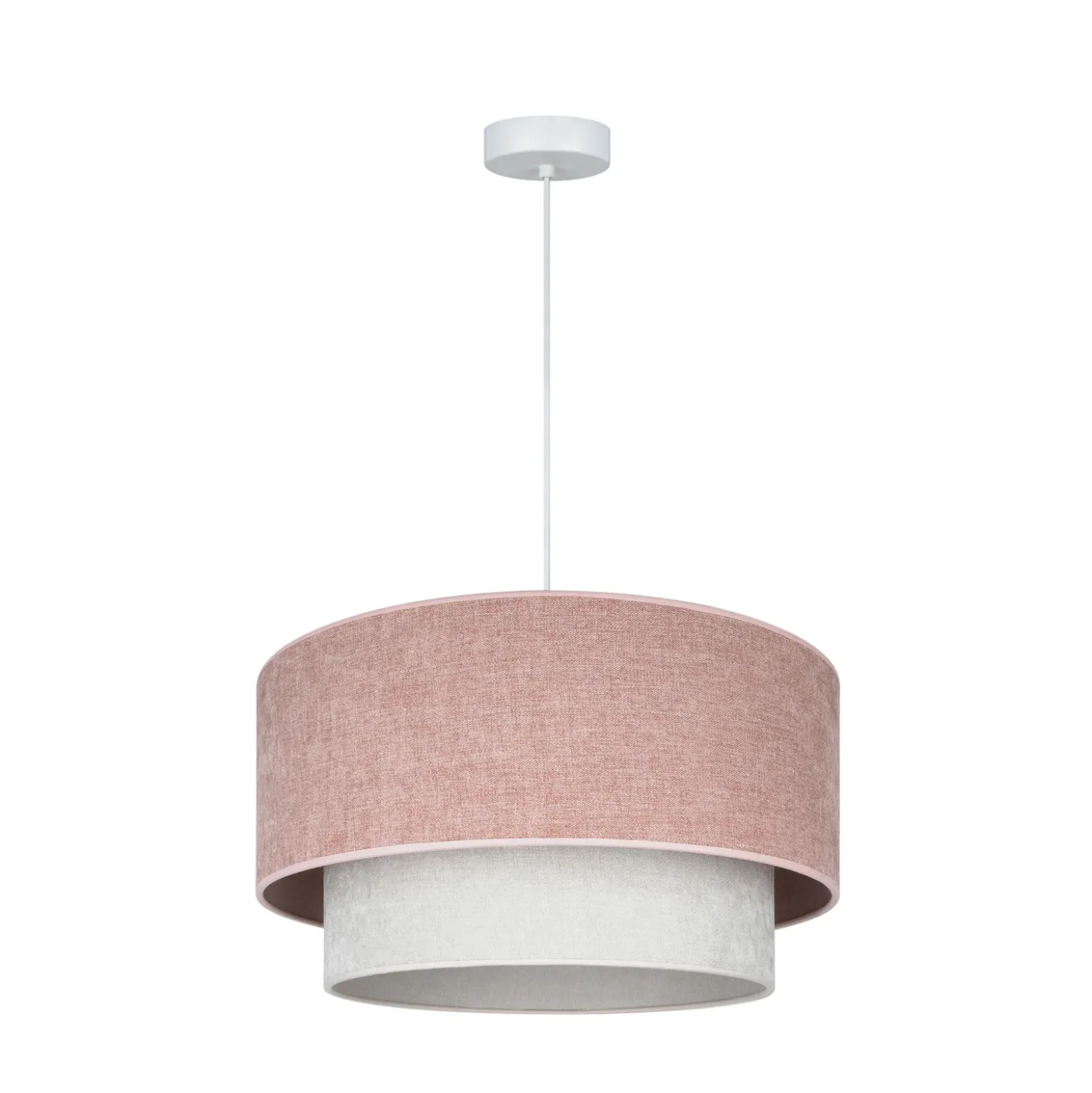 Lámpara colgante Boho, beige/rosa, Ø 45 cm, tejido, E27