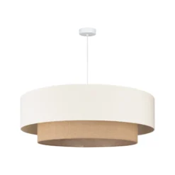 Lámpara colgante Boho, beige/yute, Ø 80 cm, tejido, E27