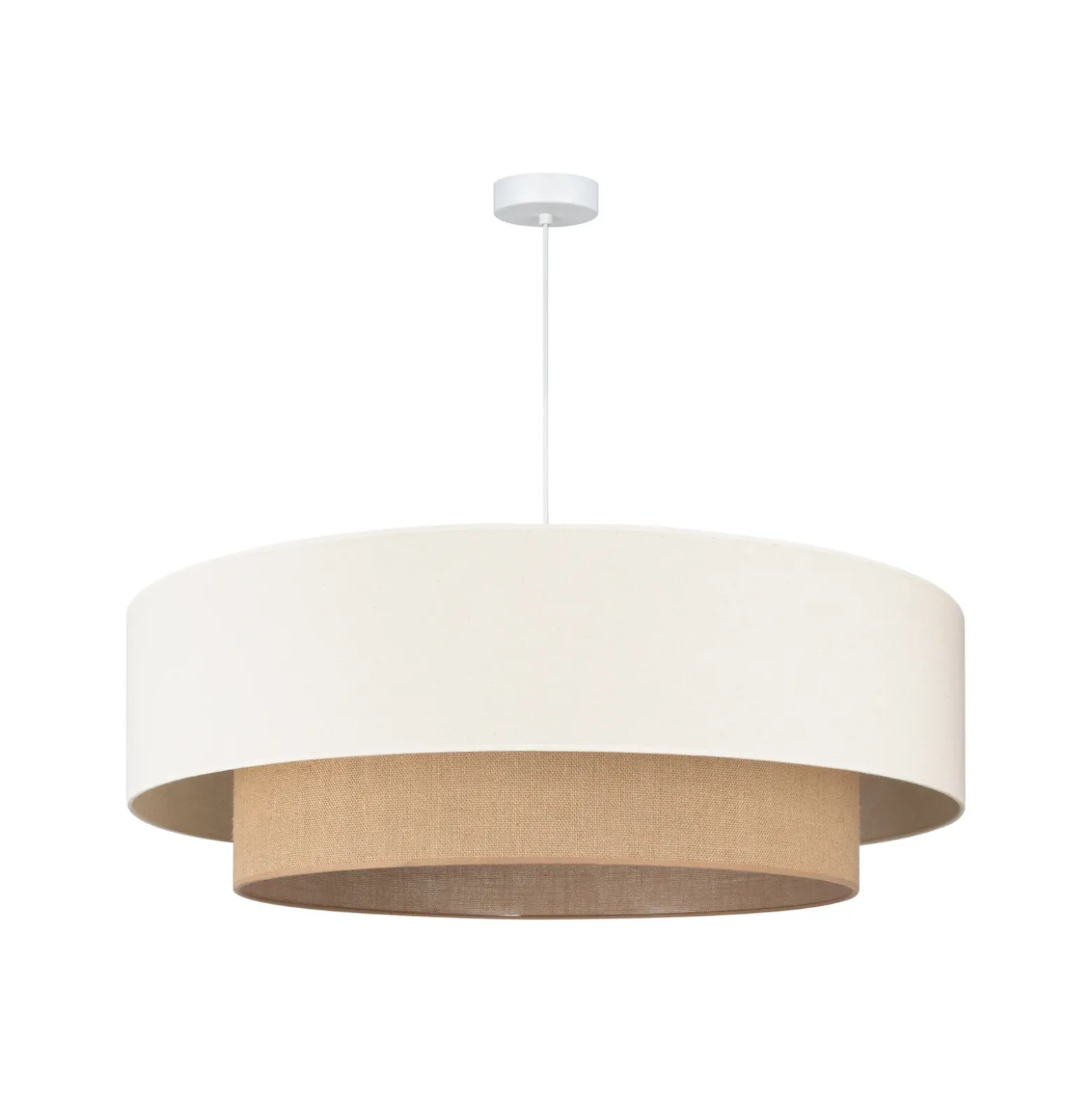 Lámpara colgante Boho, beige/yute, Ø 80 cm, tejido, E27