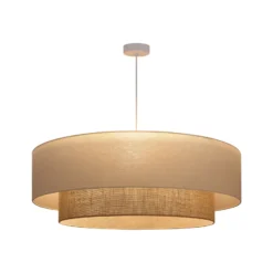 Lámpara colgante Boho, beige/yute, Ø 80 cm, tejido, E27