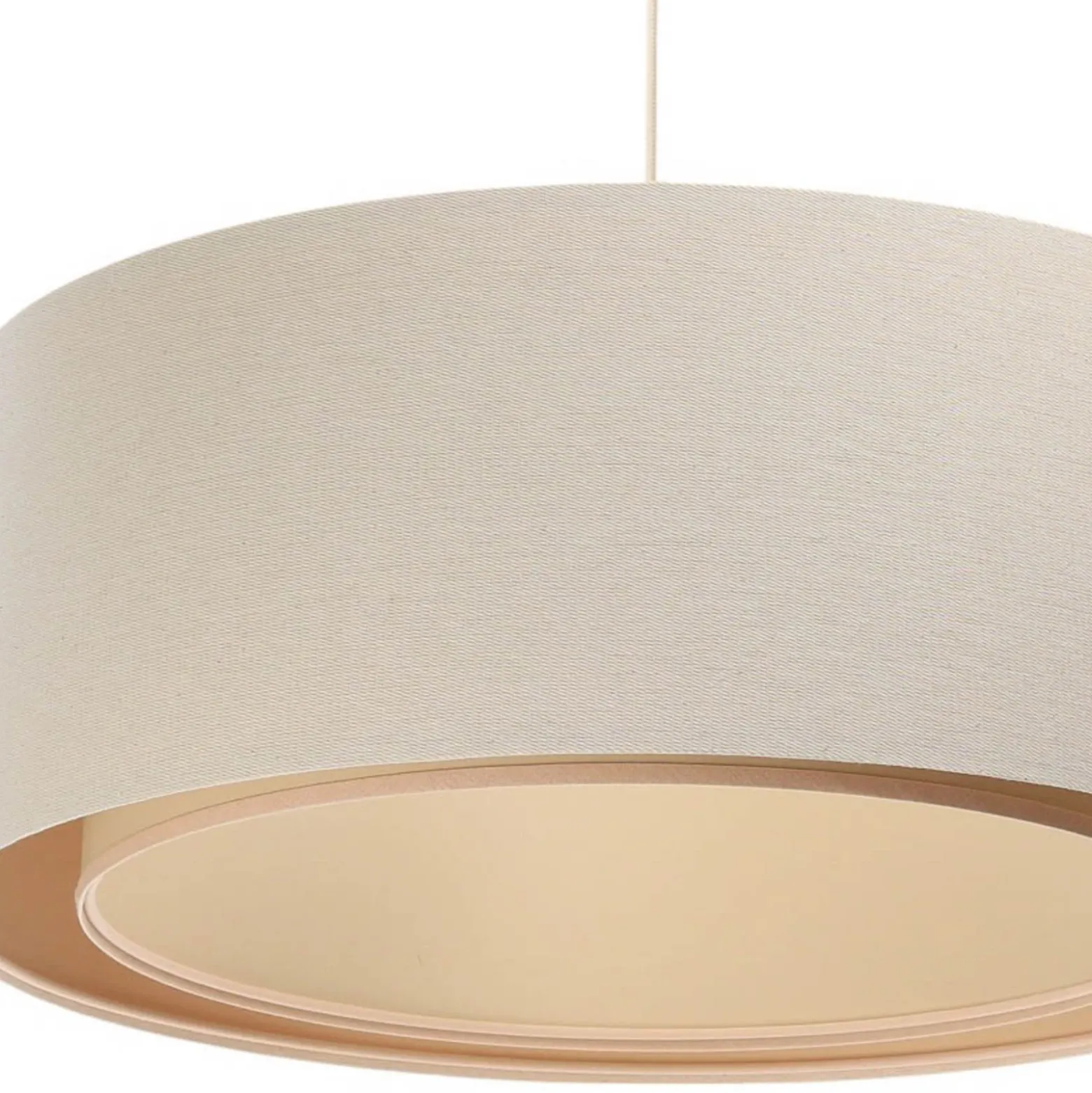 Lámpara colgante Boho, crema/beige, Ø 50 cm, altura 20 cm, yute