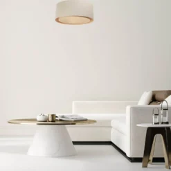 Lámpara colgante Boho, crema/beige, Ø 50 cm, altura 20 cm, yute